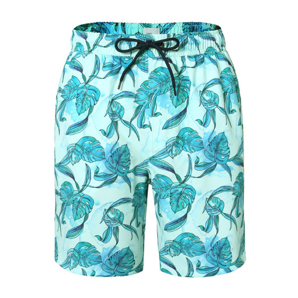 Kék és mintás mintás férfi strandnadrág