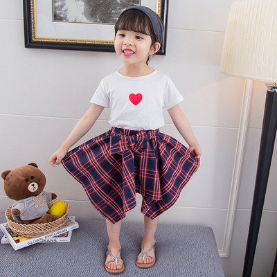 Μοντέρνο παιδικό σετ για κορίτσια φούστα + μπλούζα