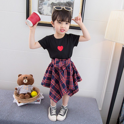 Μοντέρνο παιδικό σετ για κορίτσια φούστα + μπλούζα