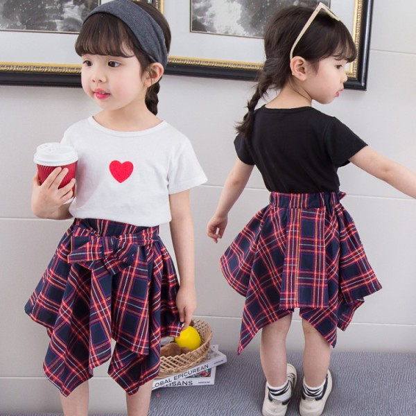 Μοντέρνο παιδικό σετ για κορίτσια φούστα + μπλούζα