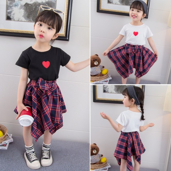 Μοντέρνο παιδικό σετ για κορίτσια φούστα + μπλούζα