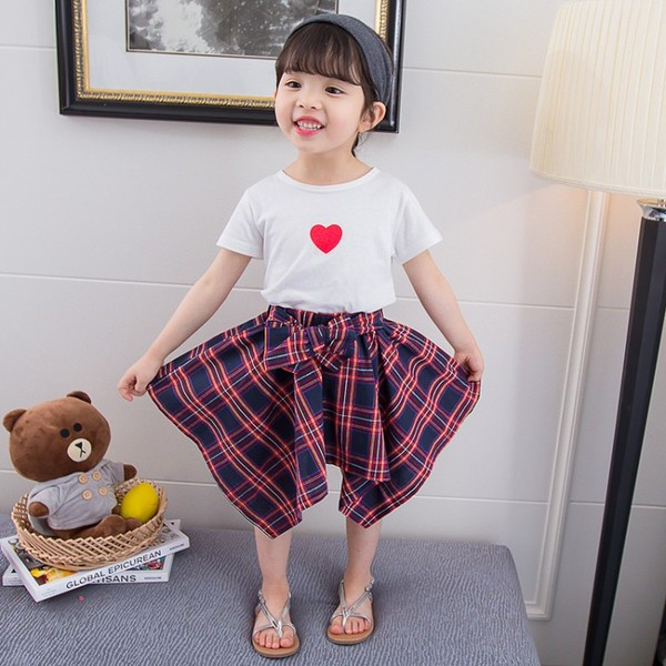 Μοντέρνο παιδικό σετ για κορίτσια φούστα + μπλούζα