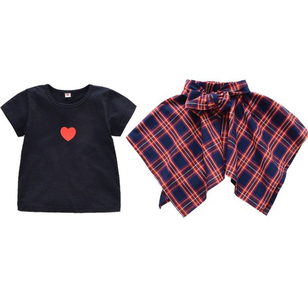 Μοντέρνο παιδικό σετ για κορίτσια φούστα + μπλούζα