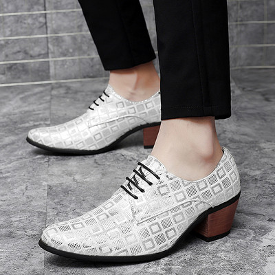 Pantofi formali pentru barbati cu sireturi din imitatie de piele