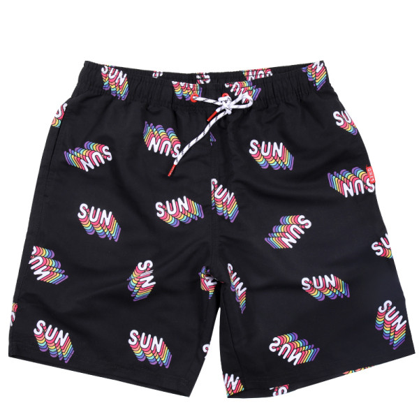 Férfi strandnadrág fekete derékkötővel