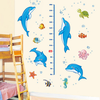 Самозалепваща се детска декорация за стена с делфини 
