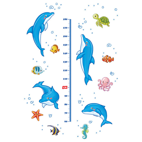 Pašlīmējošā bērnu sienu apdare ar delfīniem