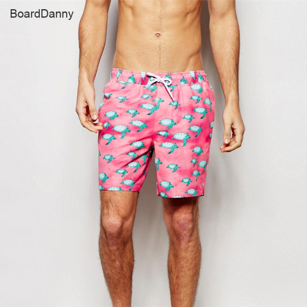 Vīriešu rozā pludmales šorti no ātri žūstoša auduma