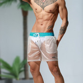 UUS mudeli meeste ranna läbipaistvad lühikesed püksid lipsude ja taskutega