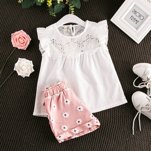 Napi gyerek szett lány rövidnadrághoz + blúzhoz