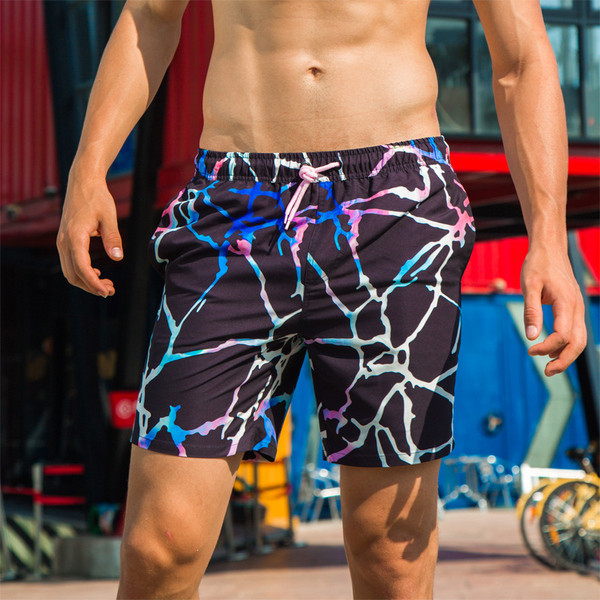 Férfi strand rövidnadrág fekete színben gyorsan száradó anyagból