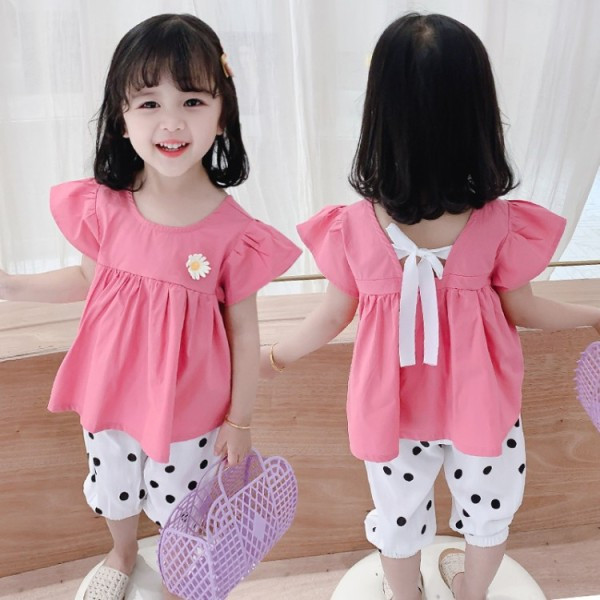 Moodne lastekomplekt tüdrukutele lühikeste pükste + pluus