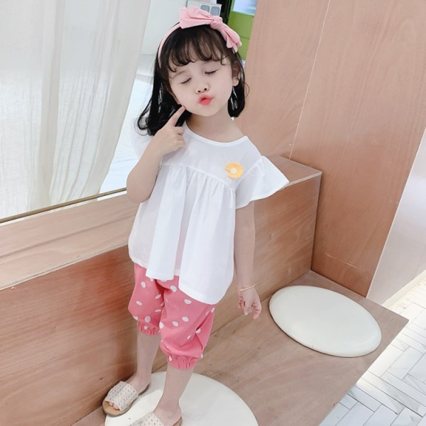 Moodne lastekomplekt tüdrukutele lühikeste pükste + pluus