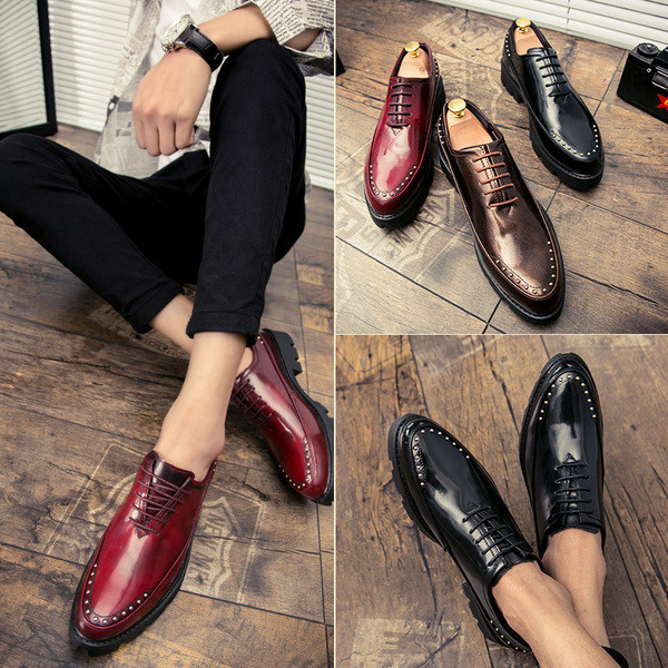 Meeste pidulikud neetidega kingad - teravatipuline mudel