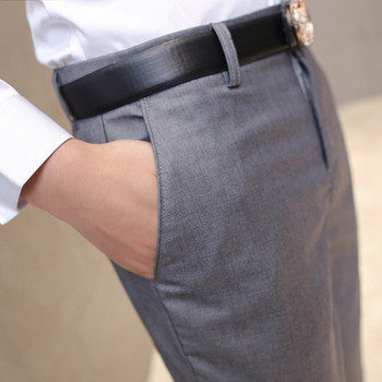 Μοντέρνο ανδρικό παντελόνι με ψηλή μέση και τσέπες
