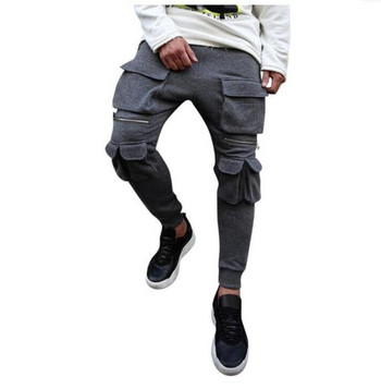 Мъжки дълъг панталон с връзки и странични джобове 