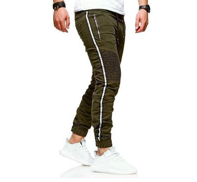 Ανδρικό μακρύ παντελόνι με κορδόνια και πλαϊνά άκρα