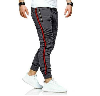 Ανδρικό μακρύ παντελόνι με κορδόνια και πλαϊνά άκρα