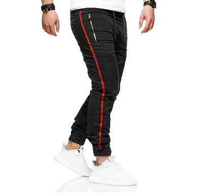 Ανδρικό μακρύ παντελόνι με κορδόνια και πλαϊνά άκρα