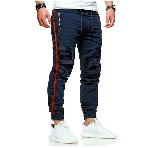 Ανδρικό μακρύ παντελόνι με κορδόνια και πλαϊνά άκρα