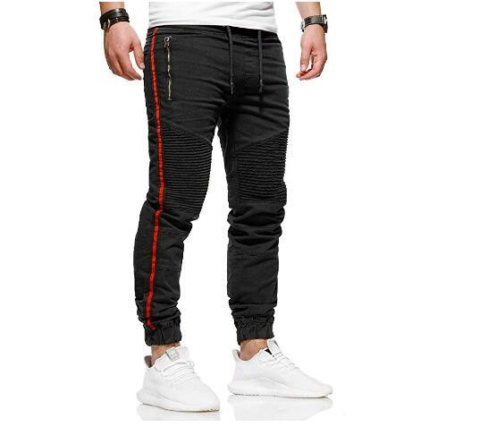 Ανδρικό μακρύ παντελόνι με κορδόνια και πλαϊνά άκρα