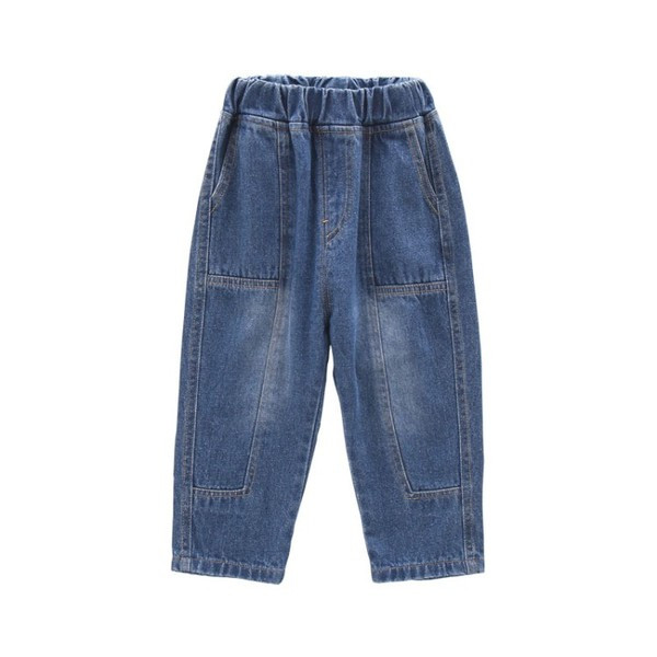 Modern, kék zsebes gyerekfarmer fiúknak