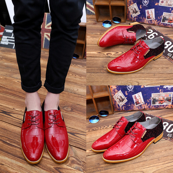 Férfi formális bőrcipő fűzővel - hegyes modell