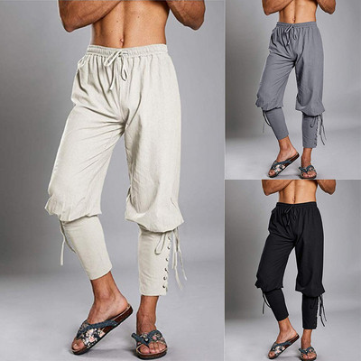 НОВ модел мъжки панталон със странични връзки и висока талия 
