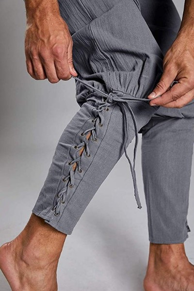 UUS küljesideme ja kõrge vöökohaga meeste pükste mudel