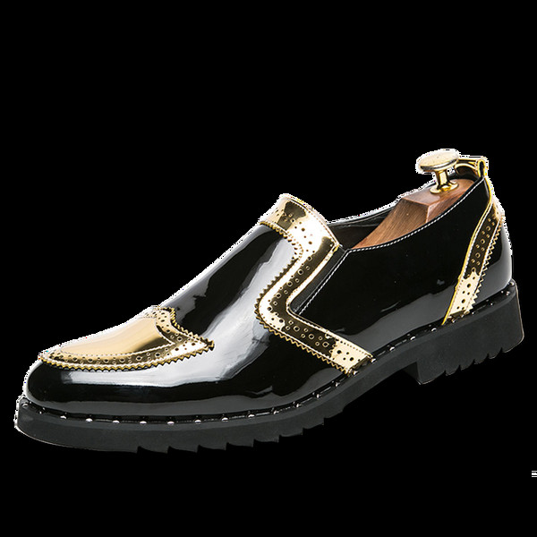 Öko-naha läikiva efektiga meeste nahast kingad