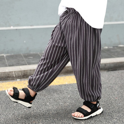 Lezser csíkos gyereknadrág fiúknak zsebekkel