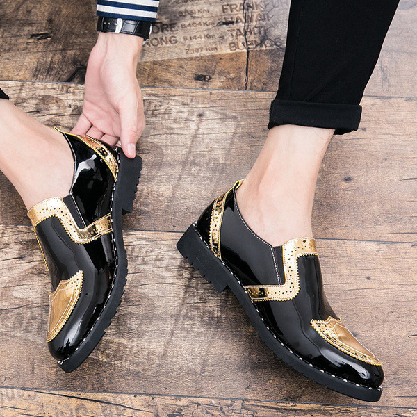 Lapos talpú férfi cipő öko bőrből, fekete színben