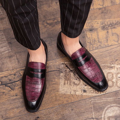 Мъжки официални обувки от еко кожа - заострен модел
