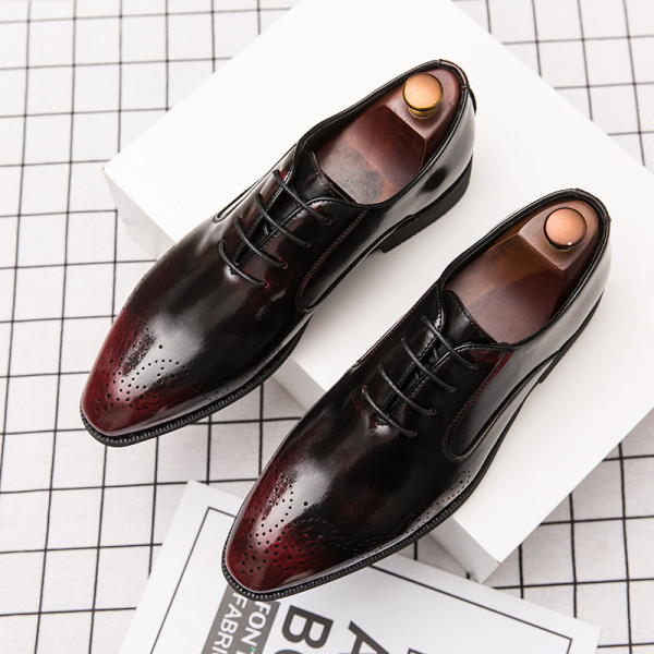 Meeste pidulikud kingad eco-nahast teravatipuline paeltega mudel