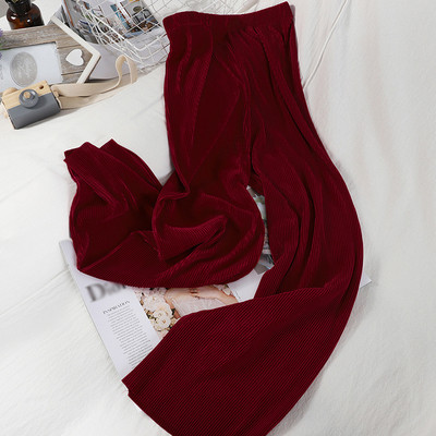 Modern női redős nadrág magas derékkal