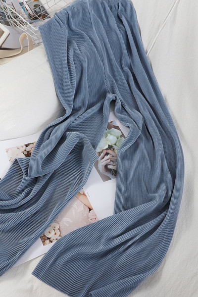 Modern női redős nadrág magas derékkal