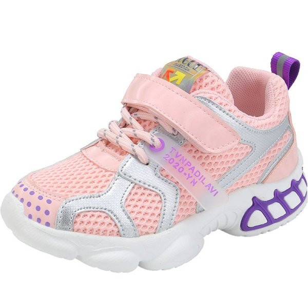 Fiúknak és lányoknak megfelelő sport és mindennapi gyerekcipők fűzővel és matricákkal