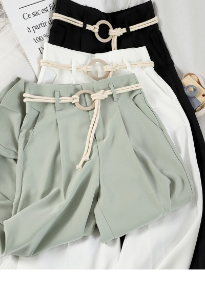 Női nadrág magas derékkal - egyenes modell