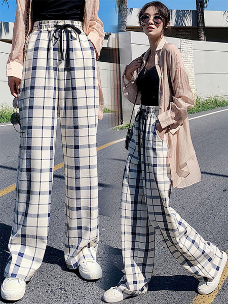 Modernas sieviešu garās bikses ar elastīgu jostasvietu