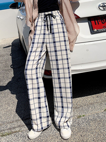 Modernas sieviešu garās bikses ar elastīgu jostasvietu