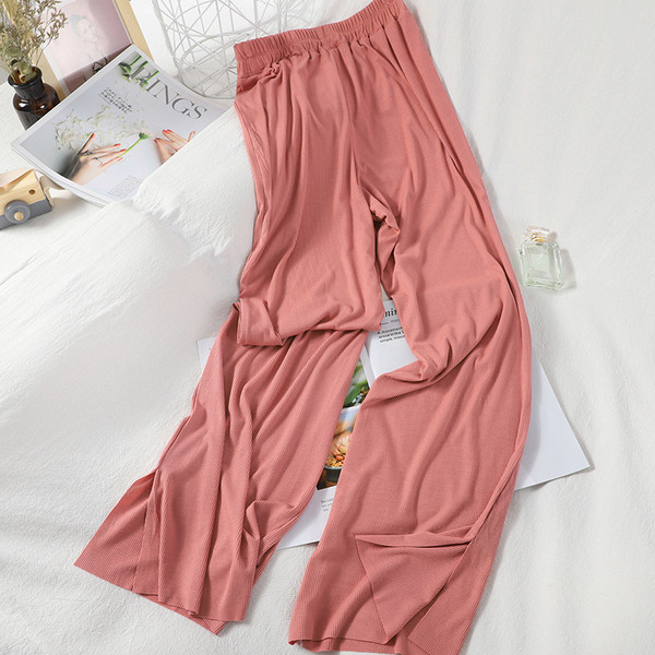 Lezser női széles nadrág magas derékkal