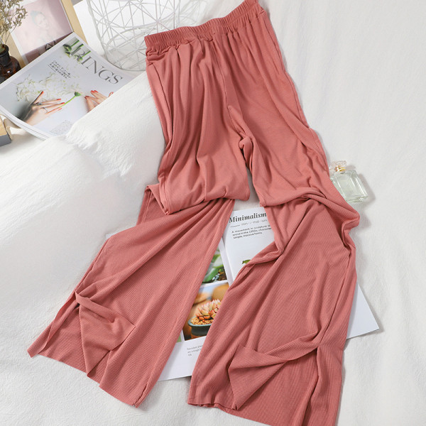 Lezser női széles nadrág magas derékkal