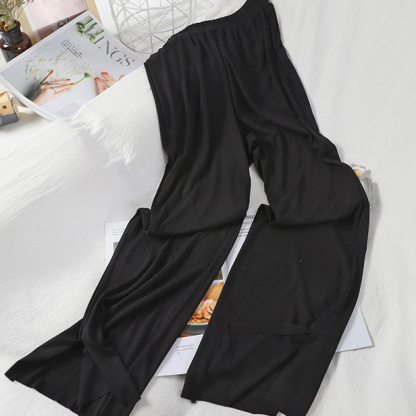 Lezser női széles nadrág magas derékkal