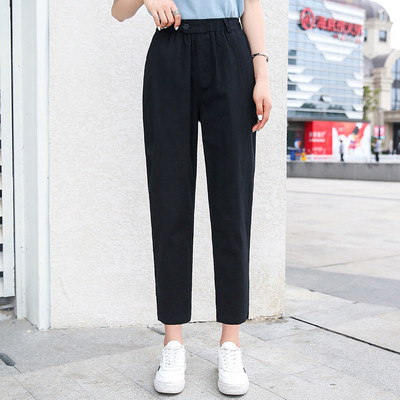 Pantaloni lungi de dama moderni cu talie inalta - model drept