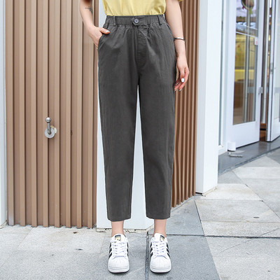 Pantaloni lungi de dama moderni cu talie inalta - model drept