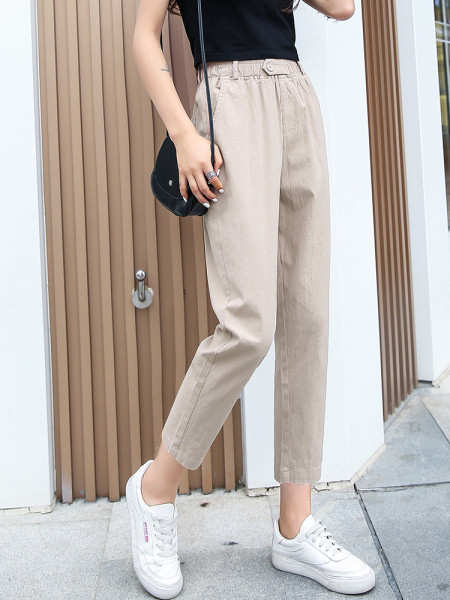 Modern női hosszú nadrág magas derékkal - egyenes modell