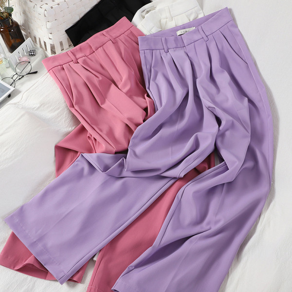 Modern női hosszú nadrág, magas derékkal