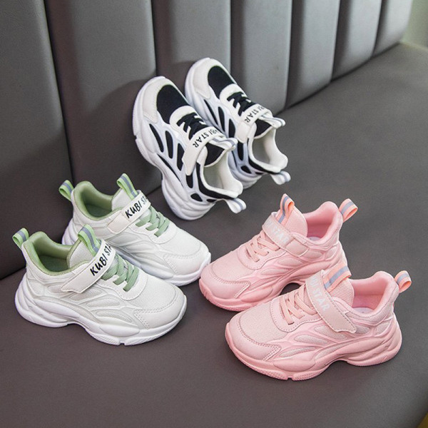 Alkalmi gyerek tornacipő vastag talppal, fűzővel és tapasszal tavaszra és nyárra