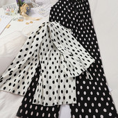 Hajtogatott női nadrág magas derékkal - két modell