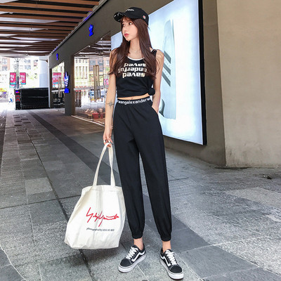 Női nadrág magas elasztikus derékkal - egyenes modell